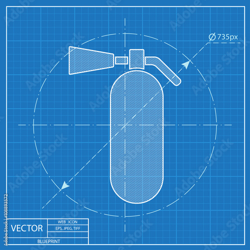 Blueprint icon of fire extinguisher