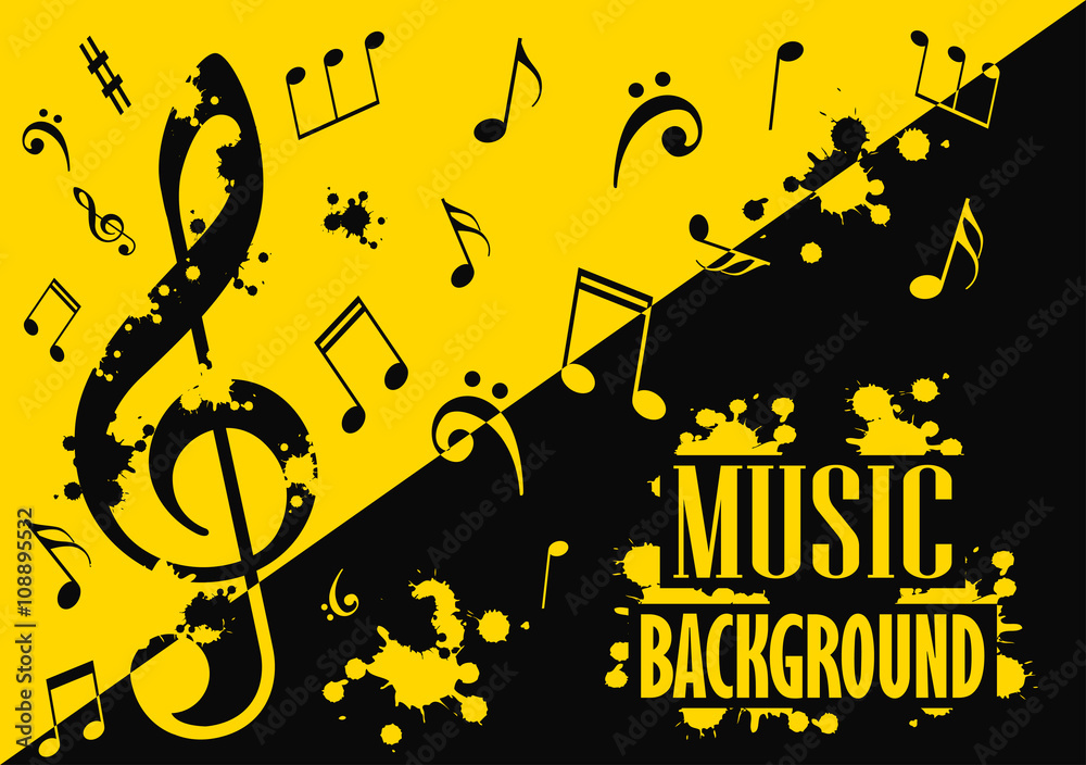 Fototapeta premium Abstract musical background with notes