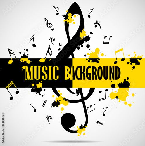 Abstract musical background with notes