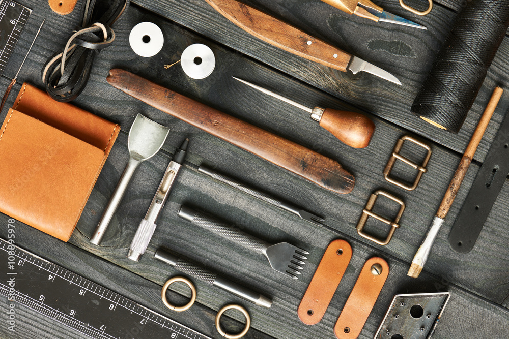 Fototapeta premium Leather crafting tools