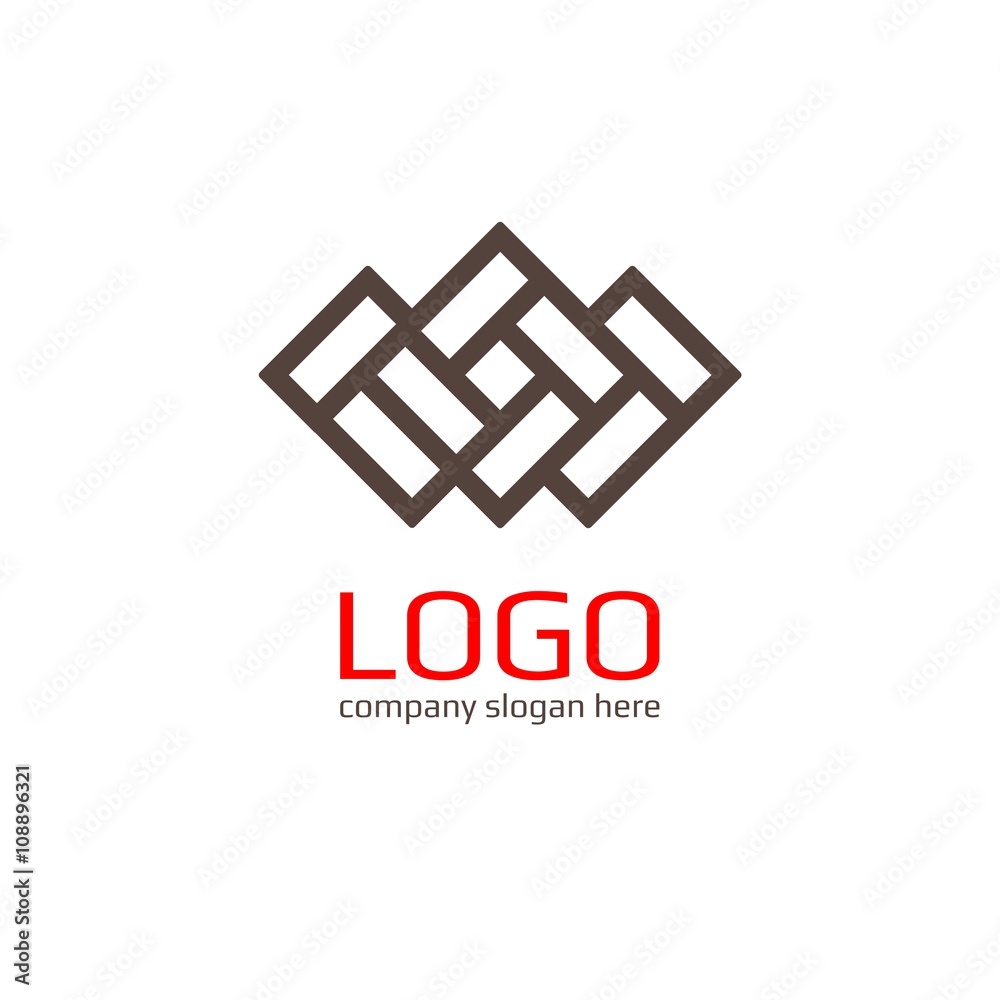 Vector of icon / Brick as a sign. Business icon for the company ceramic tiles /  Brick / Hotel. This concept logo, label or badge for furniture shops / salons.  Other companies. Vector illustration.