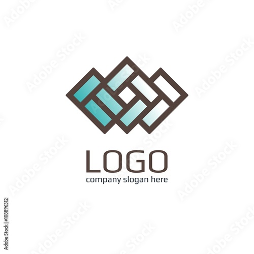 Vector of icon / Brick as a sign. Business icon for the company ceramic tiles /  Brick / Hotel. This concept logo, label or badge for furniture shops / salons.  Other companies. Vector illustration.