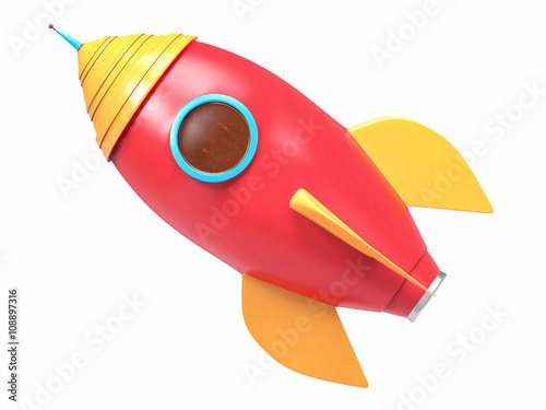 3D Isolated Rocket Background