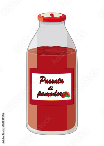 bottle of tomato puree
