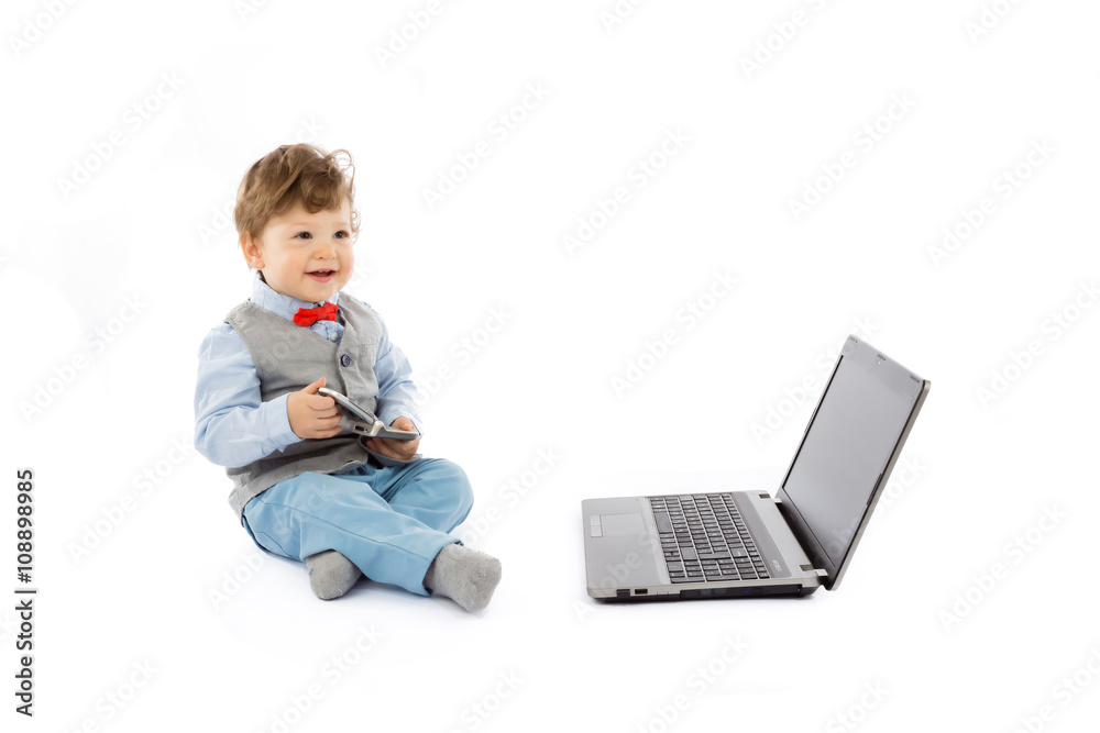 baby and laptop baby and laptop
