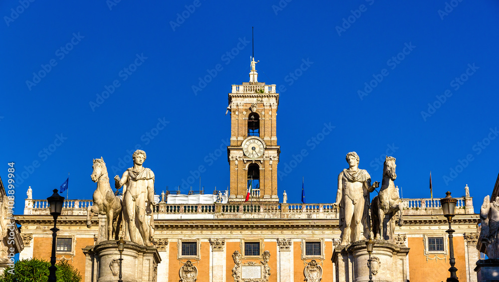Statues of Dioscures on the Capitoline Hill in Rome