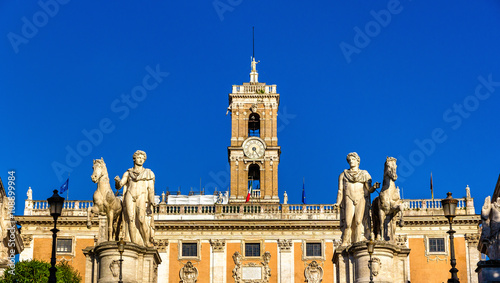 Statues of Dioscures on the Capitoline Hill in Rome