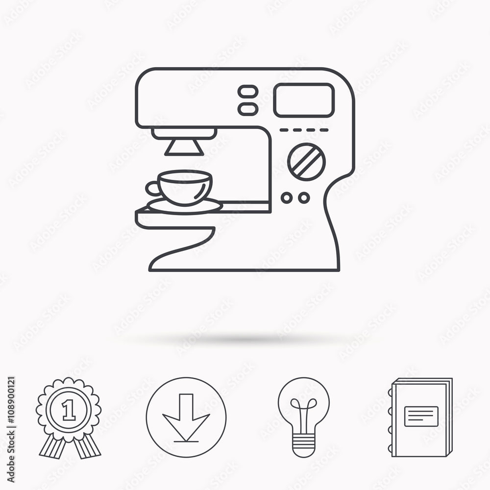 Coffee maker icon. Hot drink machine sign. Coffee maker icon. Hot drink machine sign.