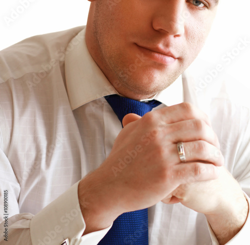Portrait of a successful businessman on white 