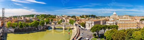 Tiber river and St. Peter Basilica in Rome