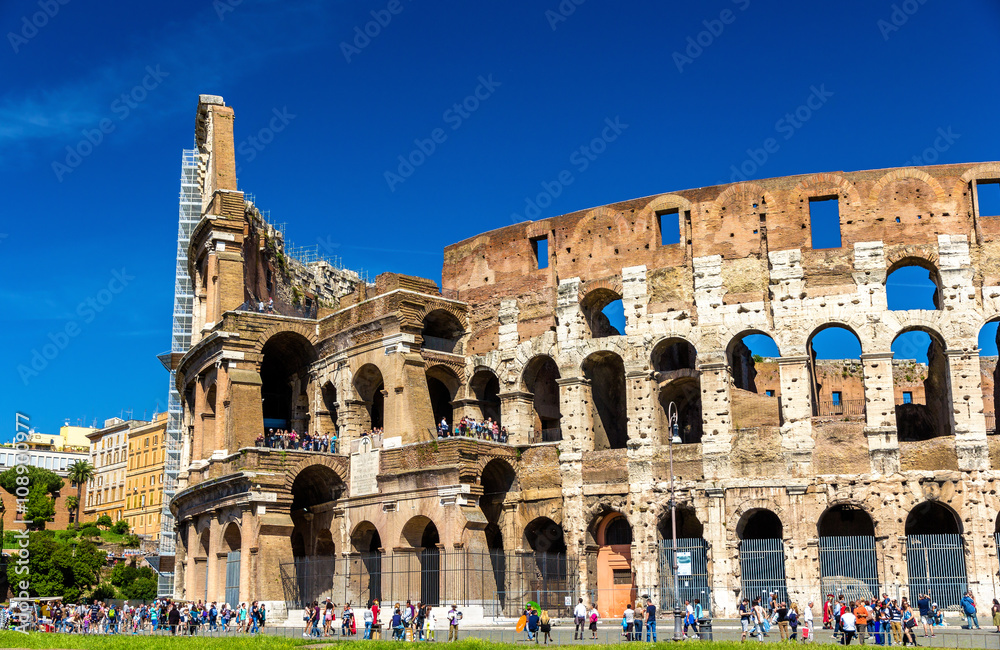Ruins of Colosseum or Flavian Amphitheatre in Rome