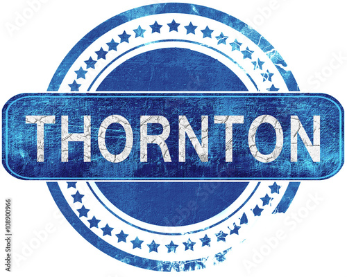 thornton grunge blue stamp. Isolated on white.