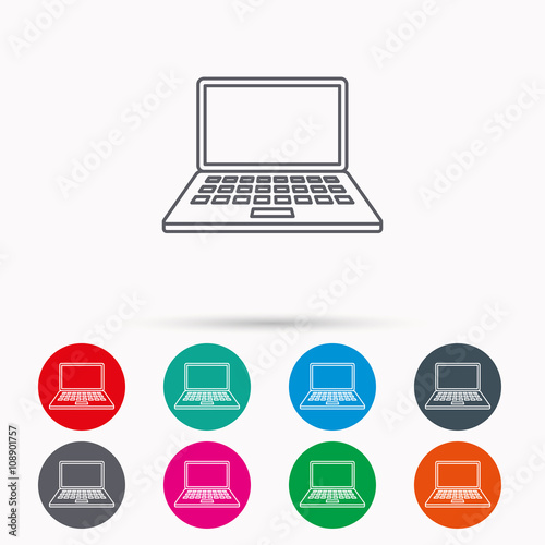 Notebook icon. Mobile laptop sign.