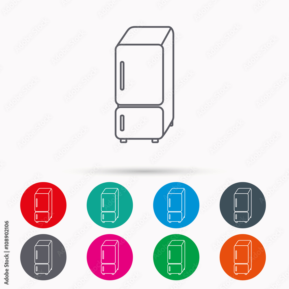 Refrigerator icon. Fridge sign. Refrigerator icon. Fridge sign.