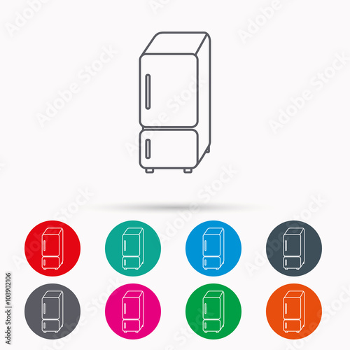 Refrigerator icon. Fridge sign.