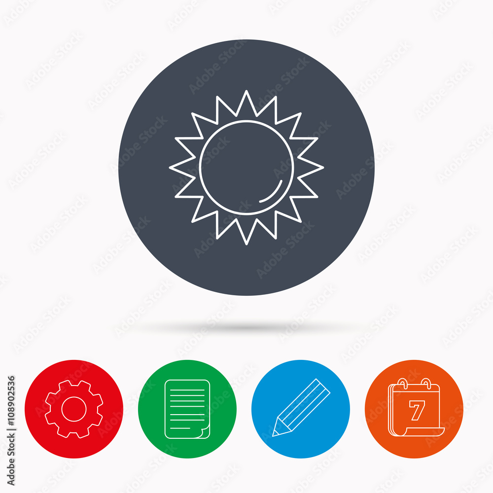 Sun rays icon. Summer sign.