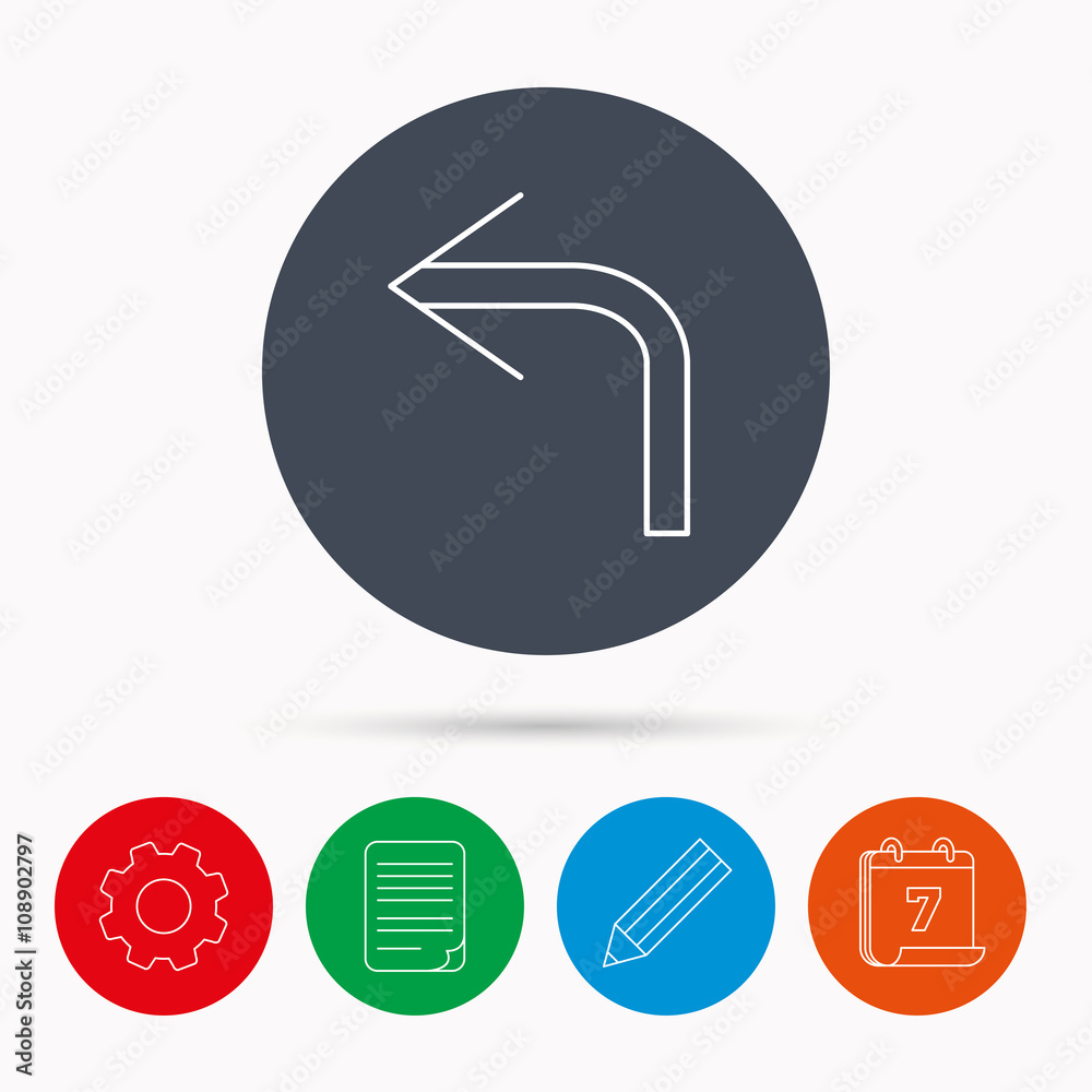 Turn left arrow icon. Previous sign. Turn left arrow icon. Previous sign.