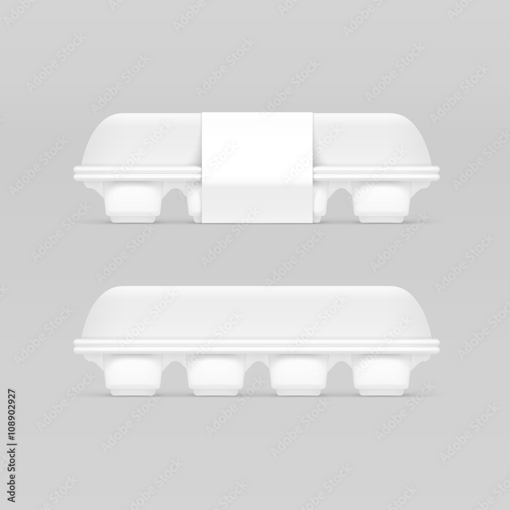 Vector White Egg Box Isolated on Background Vector White Egg Box Isolated on Background