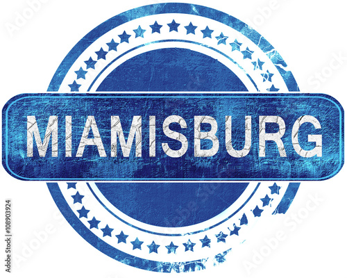 miamisburg grunge blue stamp. Isolated on white. photo