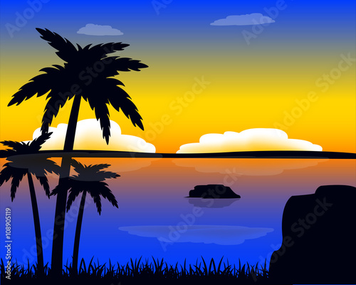 Evening in tropic