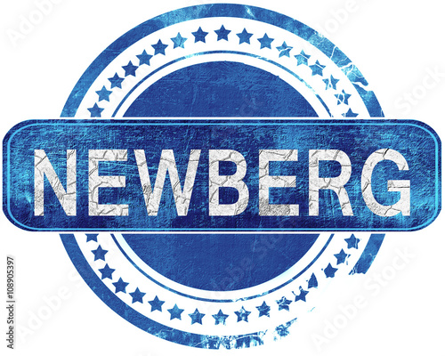 newberg grunge blue stamp. Isolated on white. photo