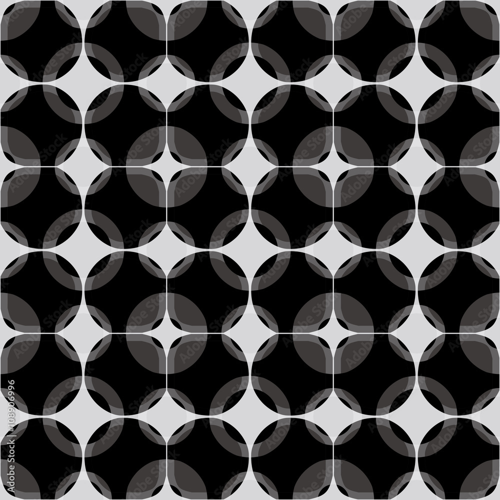 Fototapeta premium Seamless pattern retro circles. レトロ円形パターン