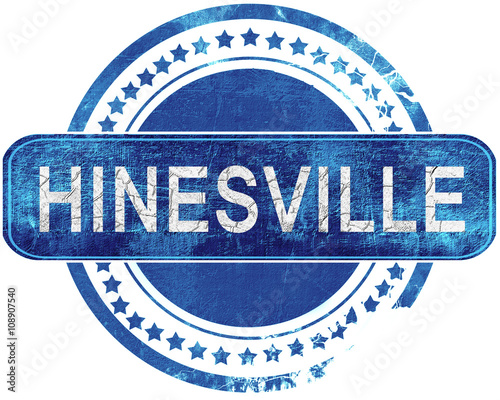 hinesville grunge blue stamp. Isolated on white. photo