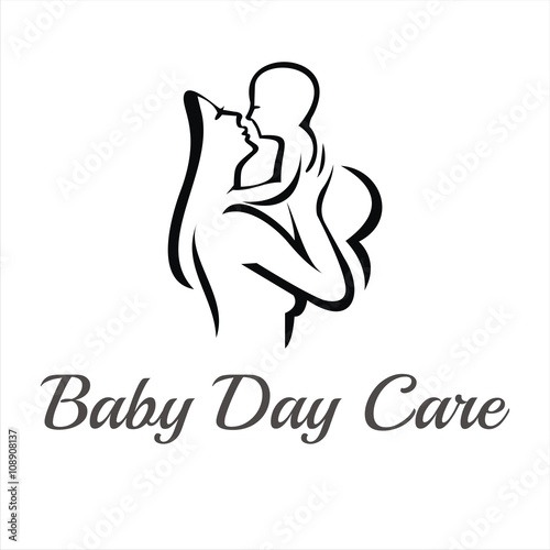 Baby day care and love logo template