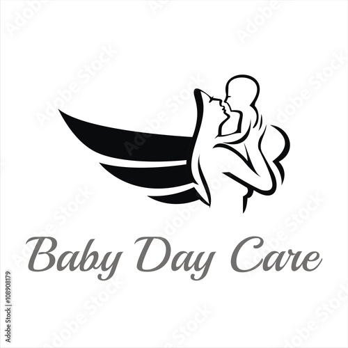 Baby day care and love logo template