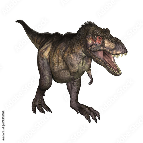 3D Illustration Tyrannosaurus on White