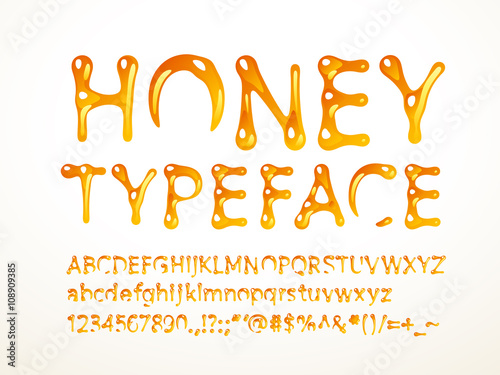 Vector honey typeface