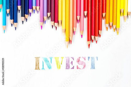 invest drawing by colour pencils