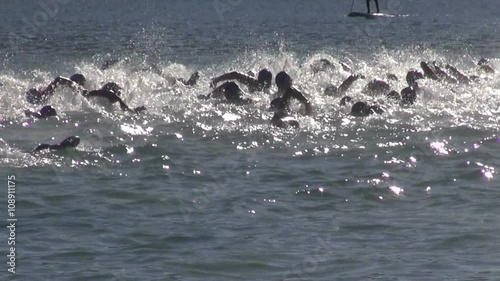 Swimming match in the sea in Canary islands, Tenerife