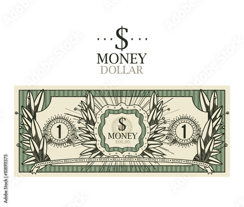 dollar bill  isolated design 