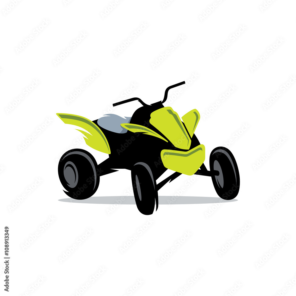 Sport ATV Vector Cartoon Illustration.