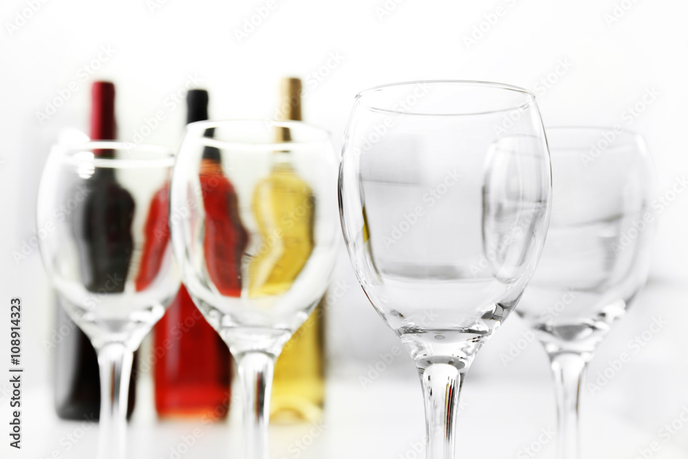Wineglasses on blurred interior background Wineglasses on blurred interior background