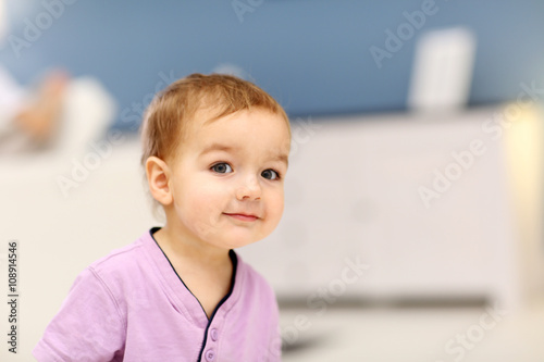 Portrait of cute baby in th...