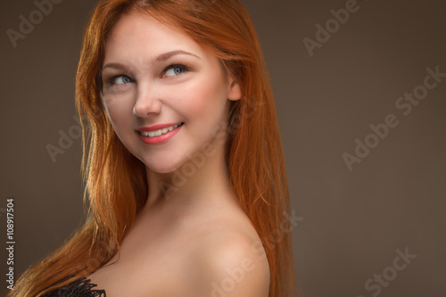 beautiful young red-haired woman
