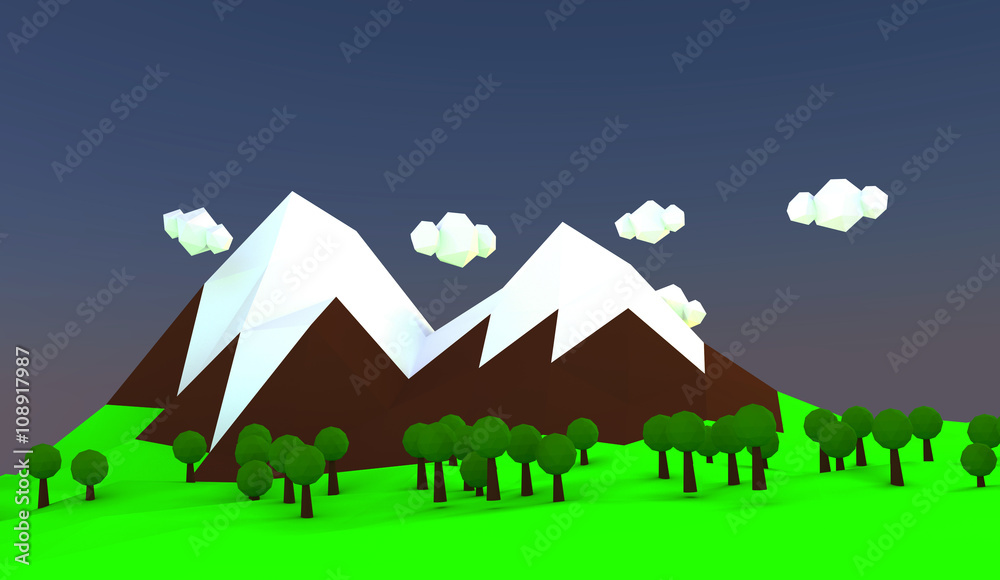 Low Poly Scenic Landscape