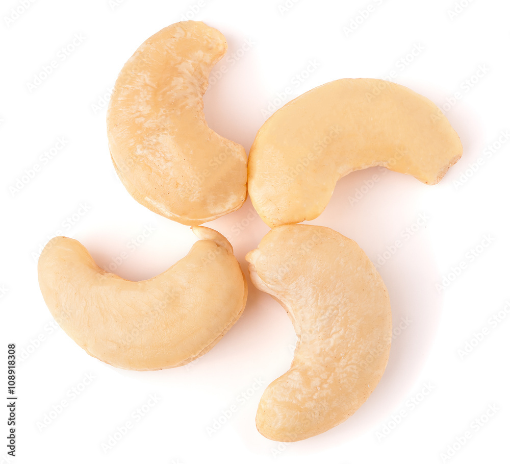 cashew nuts isolated on white background macro cashew nuts isolated on white background macro