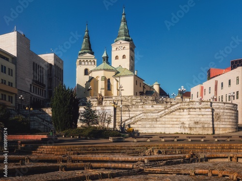 Canvastavla The Church of the Holy Trinity on Andrej Hlinka Square in Zilina, Slovakia