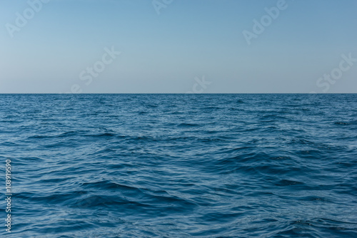 View wide of blue sea background
