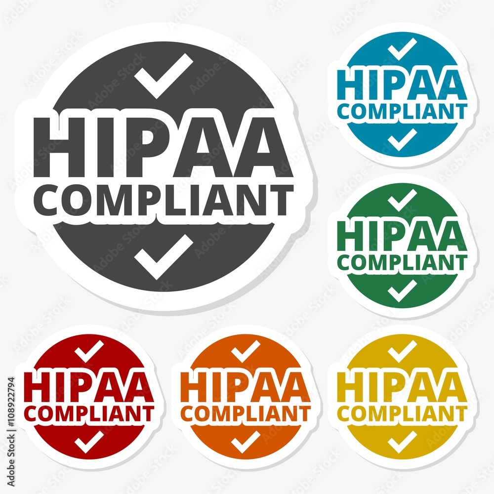 Obraz premium Multicolored paper stickers - HIPAA, Health Insurance Portability and Accountability Act 