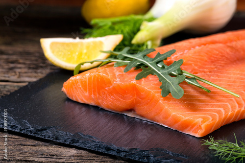 Salmon filet ready to cook.