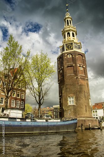 Obraz na płótnie Coin Tower (Munttoren) in Amsterdam, the Netherlands w salonie