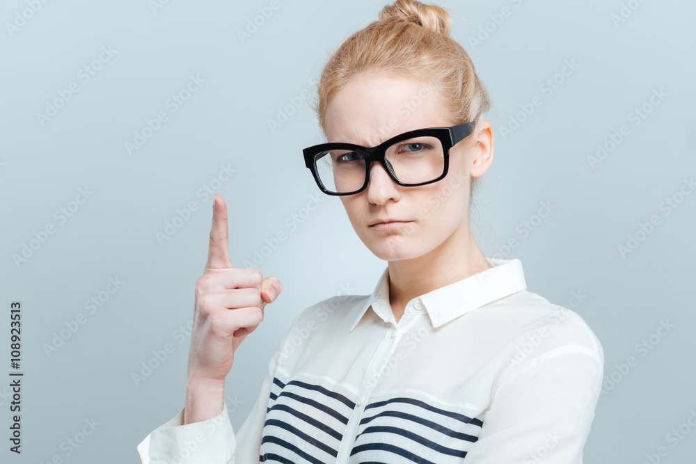 Woman wagging her finger Woman wagging her finger