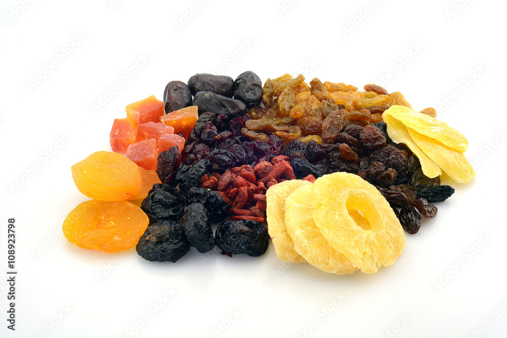 Dried fruits isolated on white
Dried fruits isolated on white