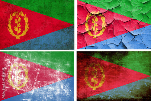 Eritrea flag collection. 4 different flags on white background