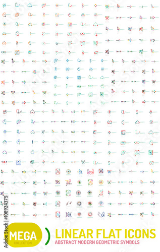 Thin line abstract logo mega collection