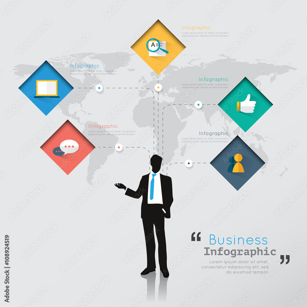 Silhouette people Modern infographic for business concept . Silhouette people Modern infographic for business concept .